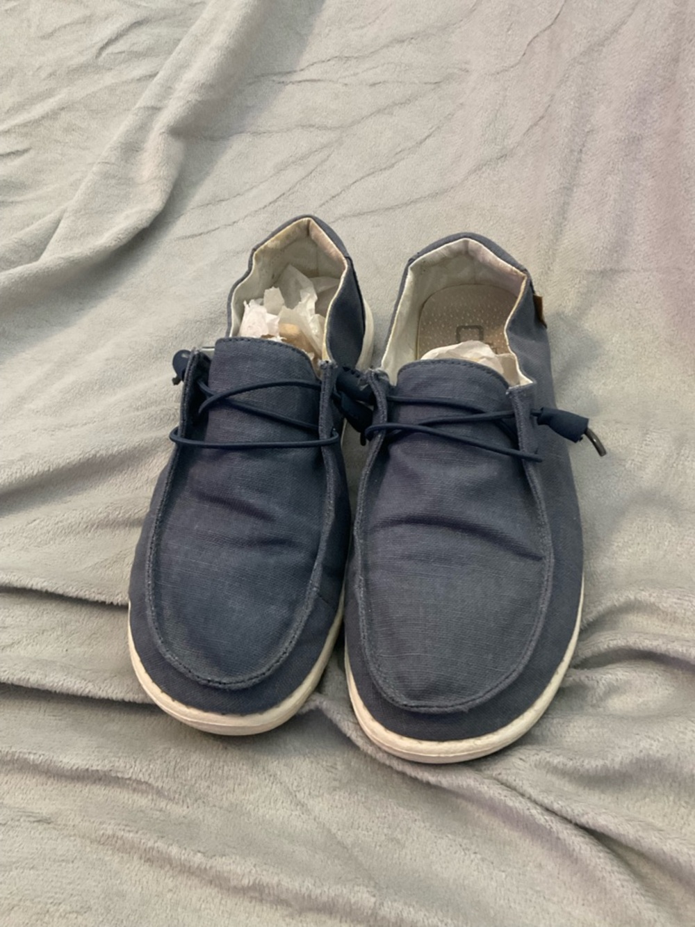 Women's Hey Dude Casual Navy Canvas Lace-Up Shoes
